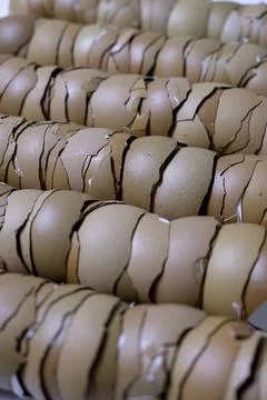 Stack of broken egg shells. Stock Photos