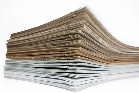 Stack of brown and white paper Stock Photos