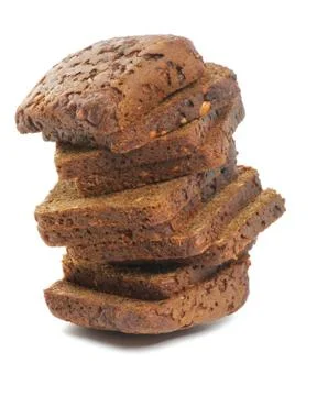 Stack of Brown bread Slices Stock Photos