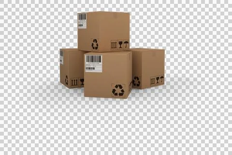 Stack of brown cardboard boxes Stock Illustration