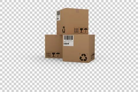 Stack of brown cardboard courier boxes Illustrazione stock
