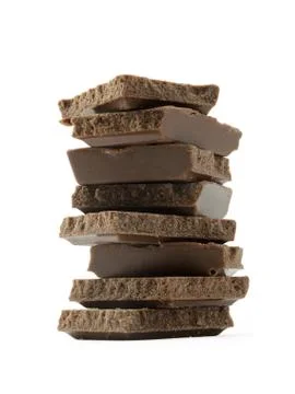 Stack of brown chocolate Stock Photos