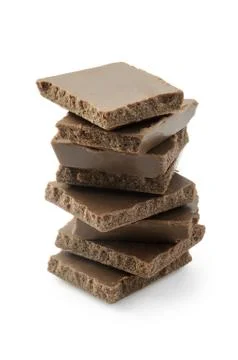 Stack of brown chocolate Stock Photos