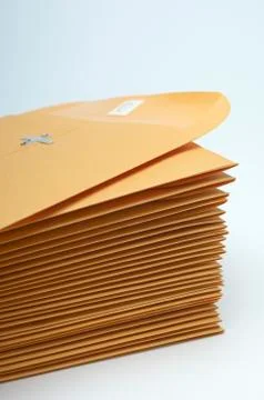 Stack Of Brown Envelopes Foto stock