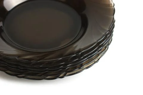 Stack of brown plates Stock-Fotos