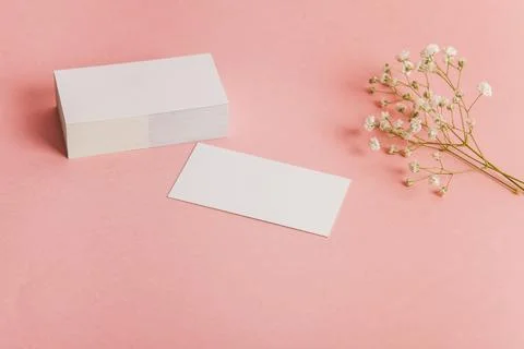Stack business cards flower Stock Photos