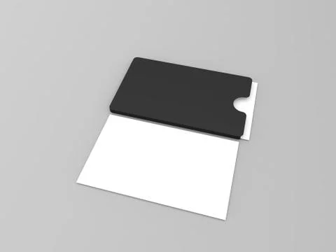 A stack of business cards on a gray background. Stock Illustration