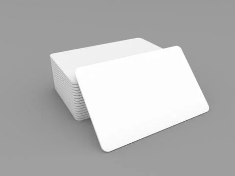Stack of business cards on a gray background. Illustrazione stock