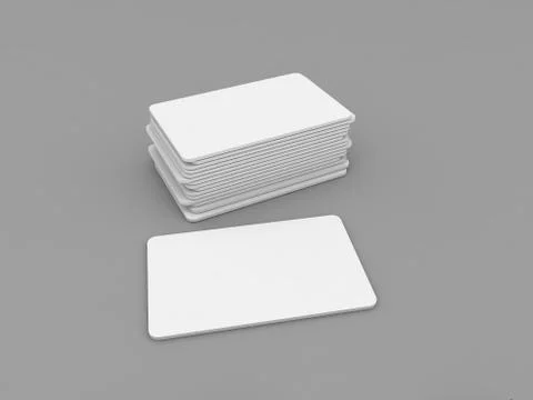 Stack of business cards on a gray background. Stock Illustration