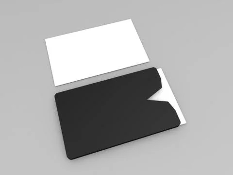 Stack of business cards on a gray background. Stock Illustration
