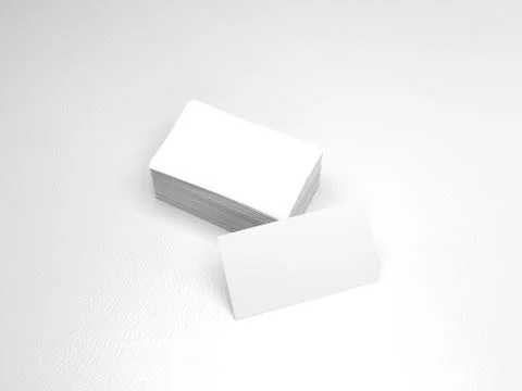 Stack of business cards. Namecards mockup template on white leather background Stock Illustration