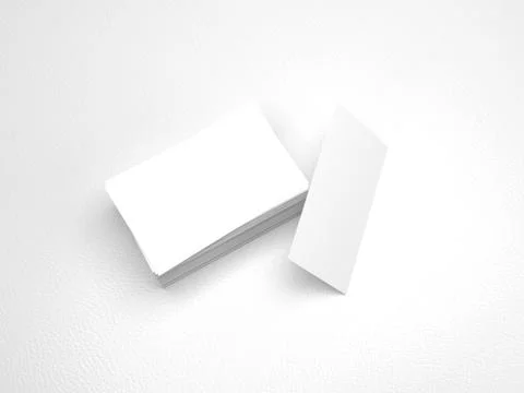 Stack of business cards. Namecards mockup template on white leather background Stock Illustration