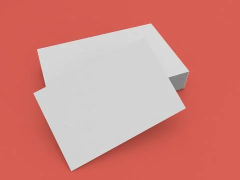 A stack of business cards on a red background. Stock Illustration