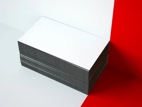 Stack of business cards on the white floor 스톡 일러스트