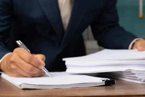 Stack of business overload paper. Stock Photos