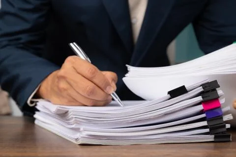 Stack of business overload paper. Stock Photos