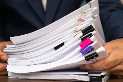 Stack of business paper. Stock Photos