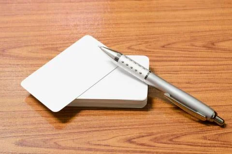 Stack of business with pen Stock Photos