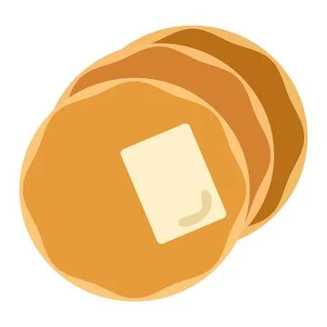 Stack of buttered pancakes. Vector Stock Illustration