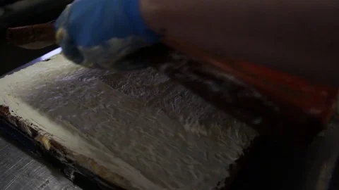 Stack cake layers with white cream Video stock 80588310