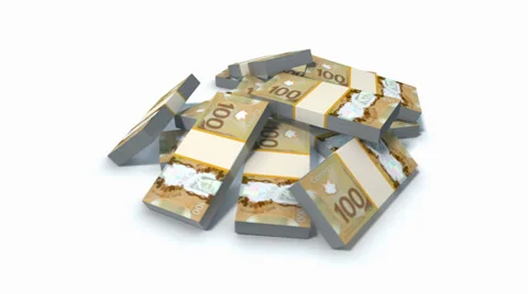 Stack of Canadian dollar bills Stock Footage 39326347