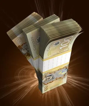 Stack of Canadian Dollar Stock Illustration