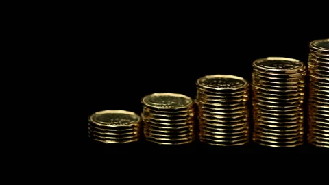 Stack Canadian Loonie One Dollar Coins Stock Footage 156752450