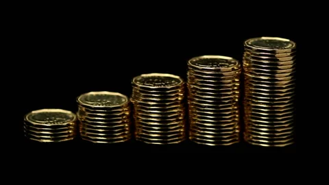 Stack Canadian Loonie One Dollar Coins Stock Footage 156752478