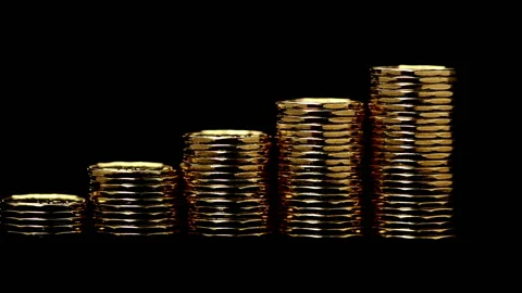 Stack Canadian Loonie One Dollar Coins Video stock 156752669