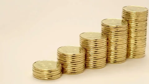 Stack Canadian Loonie One Dollar Coins Stock Footage 156753045