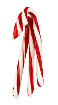 Stack of candy canes isolated on white background Stock Photos
