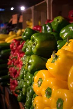 A stack of capsicums Stock Photos