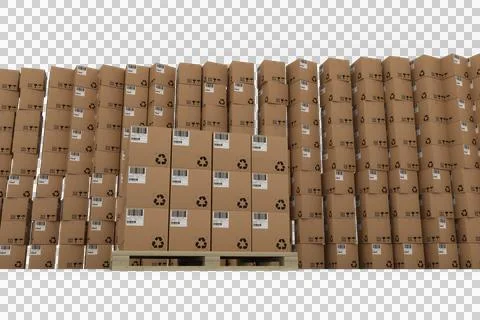 Stack of cardboard boxes against white background Stock Illustration