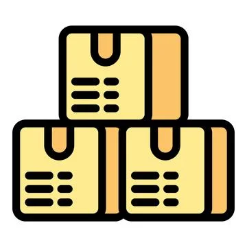 Stack of cardboard boxes for delivery service representing logistics Stock Illustration