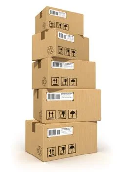 Stack of cardboard boxes Stock Illustration
