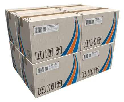 Stack of cardboard boxes Stock Illustration