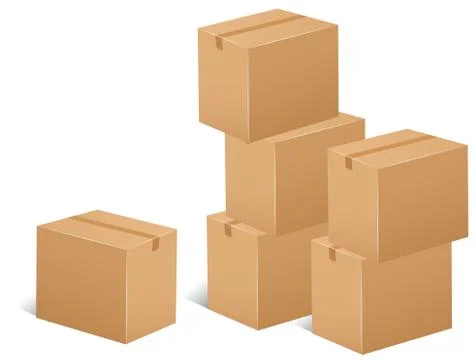 Stack of cardboard boxes Stock Illustration