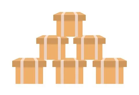 A stack of cardboard boxes Ilustración de archivo