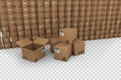 Stack of cardboard boxes Stockillustratie