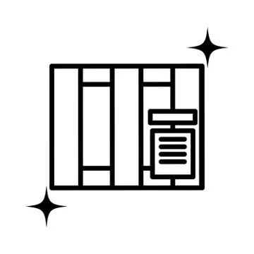 Stack of cardboard boxes , line style icon Stock Illustration