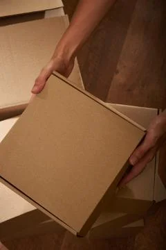 Stack of cardboard boxes the packaging Stock Photos