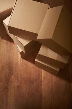 Stack of cardboard boxes the packaging Stock Photos