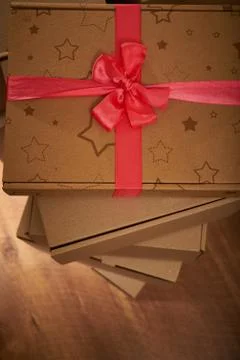 Stack of cardboard boxes the packaging Stock Photos