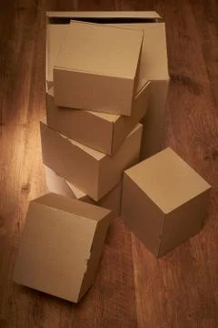 Stack of cardboard boxes the packaging Stock Photos