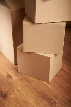 Stack of cardboard boxes the packaging Stock Photos