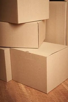 Stack of cardboard boxes the packaging Stock Photos