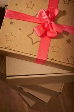 Stack of cardboard boxes the packaging Stock Photos