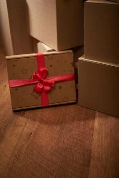 Stack of cardboard boxes the packaging Stockfoto's