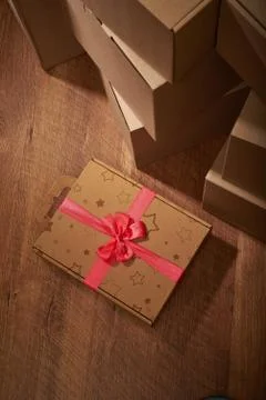 Stack of cardboard boxes the packaging Stock Photos