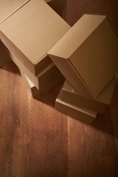 Stack of cardboard boxes the packaging Stock Photos